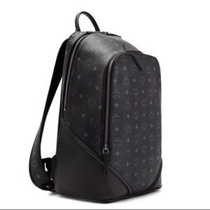 MCM Duke Visetos Medium Black Backpack